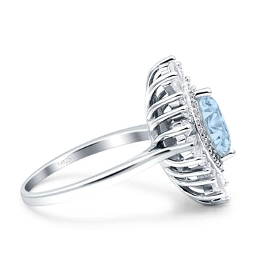 Art Deco Marquise Engagement Ring Simulated Aquamarine 925 Sterling Silver Wholesale
